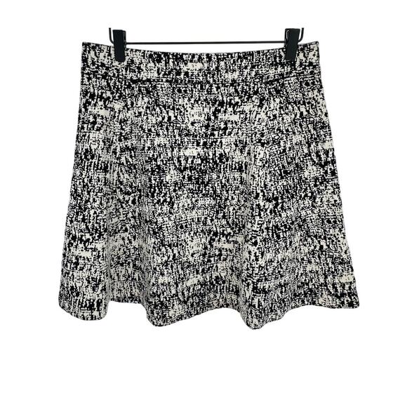 Theory Black White A-Line Mini Skirt Elastic Waistband Office Workwear Stretch L - Picture 1 of 7